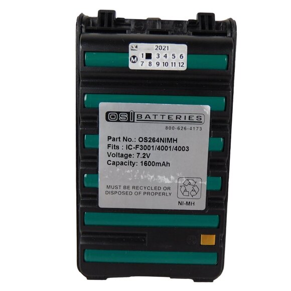 ICOM IC-F3001 Two-Way Radio Battery 1600mAh NIMH 7.2V Fits IC-F3001/4001/4003 - Picture 2 of 8